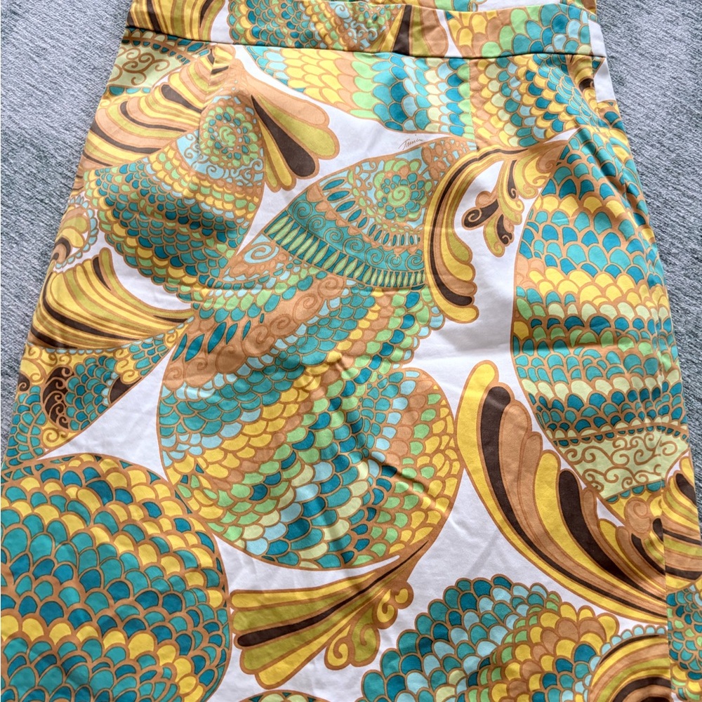 Trina Turk for Banana Republic summer 2012Teal Yellow Brown Strapless Mini Dress - Picture 3 of 14